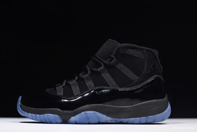 1st Kicks Jordan black 11 378037-005 Air Cap and Gown 0620
